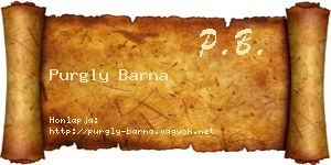 Purgly Barna névjegykártya