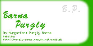 barna purgly business card